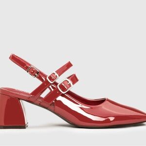 Cider Glossy Red Slingback Heels
